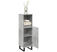 HaoChrymec Mueble de Baño Gris Hormigón, Madera de Ingeniería, Diseño Compacto con Patas de Hierro, Mueble Auxiliar de Baño, Armario Multiusos, para Baño o Dormitorio, 30 x 30 x 100 cm