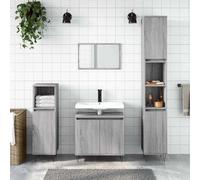 HaoChrymec Mueble de Baño Gris Sonoma, Madera de Ingeniería, Diseño con Patas de Hierro, Armario Multiusos, Cajoneras Baño, Ideal para Baño y Vestidor, 58 x 33 x 60 cm
