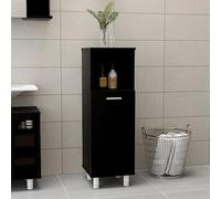 HaoChrymec Mueble de Baño Negro, Madera Contrachapada, Armario Multiusos, Mueble Auxiliar de Baño, Requiere Montaje, para Baño y Dormitorio, Color Negro, 30 x 30 x 95 cm