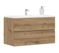 HaoChrymec Mueble de Lavabo Artisan Roble, Maderas de Ingeniería, Diseño Compacto, Mueble Bajo Lavabo, Armario Baños, Muebles Auxiliar, Color Roble Artesanal, 90 x 38.5 x 45 cm