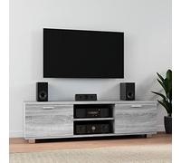 HaoChrymec Mueble de TV de Madera Compuesta con Amplio Almacenamiento, Diseño Moderno con Gestión de Cables, Adecuado para Salón y Dormitorio, Color Gris Sonoma, 140 x 40.5 x 35 cm