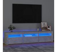 HaoChrymec Mueble de TV de Madera Industrializada con Luces LED RGB, Gran Almacenamiento y Diseño Moderno, Adecuado para Salón y Dormitorio, Color Gris Hormigón, 180 x 35 x 40 cm
