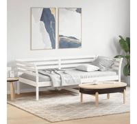 HaoChrymec Sofá Cama Blanco, Madera Maciza de Pino, Diseño Multifuncional con Protector de Caídas, Ideal para Salón o Dormitorio, Cama Individual o Juvenil, 90x200 cm