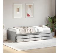 HaoChrymec Sofá Cama con Almacenamiento, Diván con 6 Cajones Extraíbles, Diseño Multifuncional, Sofá Cama Ideal para Salón o Dormitorio de Invitados, Color Gris Hormigón, 75x190 cm