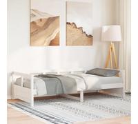 HaoChrymec Sofá Cama, Madera Maciza de Pino con Somier, Diseño Multifuncional, Cama Individual Ideal para Salón o Dormitorio, Color Blanco, 80x200 cm