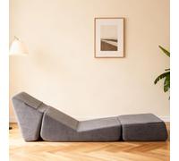 HaoChrymec Sofá Cama Pequeño con Flannelette, Plegable y Convertible 3 Modos, Sofá de Suelo de Espuma, Chaiselongue Compacta, para Salón Dormitorio y Estudio, Gris, 99x73x68cm