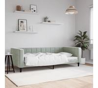 HaoChrymec Sofá Cama, Terciopelo Suave, Diseño Moderno, Cama Individual, Ideal para Salón o Dormitorio, Color Gris Claro, 90x200 cm