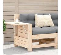 HaoChrymec Sofá de Jardín con Reposabrazos y Cojines, Madera Maciza de Pino, Diseño Modular con Mesa Auxiliar, Conjunto Jardín Exterior, Sillones Jardín Exterior,Color Antracita, 69x62x70.5 cm