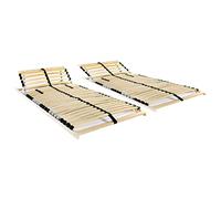 HaoChrymec Sommier de Láminas, 2 Unidades, Madera de Haya y Abedul, 28 Láminas 7 Zonas, Soporte Ergonómico, Ideal para Cama Individual y Habitaciones Juveniles, 80x200 cm