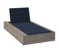 HaoChrymec Tumbona de Exterior con Cojín, Acero y Ratán Sintético Gris, Respaldo Ajustable 3 Posiciones, para Jardín, Piscina, Playa o Camping, 210 x 100 x 27.5/47/67/79 cm