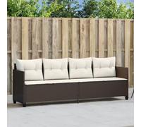 HaoChrymec Tumbona Exterior con Cojín, Ratán Sintético Marrón y Estructura de Acero, Resistentes a UV y Clima, Plegable y Cómoda,Marrón y Blanco Crema, 204 x 55 x 69.5 cm