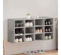 HaoChrymec Zapatero con Estante, Mueble Zapatero de Madera Industrializada, Diseño Moderno, 12 Estantes, Zapateros Entrada Recibidor, Shoe Cabinet, Color Gris Hormigón, 103 x 30 x 51 cm