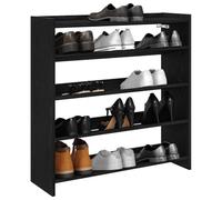 HaoChrymec Zapatero, Madera Industrializada, Diseño Compacto, Organizador para Entrada y Dormitorio, Zapatero Entrada, Shoe Rack, Color Negro, 80 x 25 x 81 cm