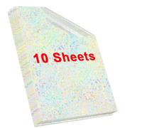 HAOCNC 10 Hojas A4 Autoadhesivas con Purpurina holográfica, Puntos Brillantes, Tarjeta de Color, película de laminación de Fotos, Compatible con Suministros de Impresora(Circle)