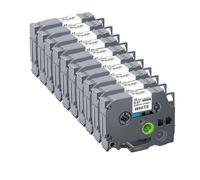 HAOCNC 5 10 Piezas 6 9 12 18 24 mm TZeFX231 TZe FX231 FX221 FX211 FX241 FX631 Cinta Flexible Compatible con Suministros de Impresora para el número de Pieza TZeFX231(10PK 12mm White)