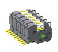 HAOCNC 5 10 Piezas 6 9 12 18 24 mm TZeFX231 TZe FX231 FX221 FX211 FX241 FX631 Cinta Flexible Compatible con Suministros de Impresora para el número de Pieza TZeFX231(5PK 24mm Yellow)