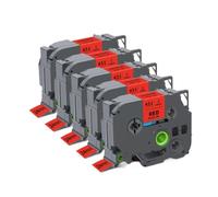 HAOCNC 5 10 Uds. Cinta de Etiquetas TZE251 de 24mm Compatible con Suministros de Impresora TZE251 151 451 551 651 751 Uso con PT H500 PTD600(5PK Black on Red)
