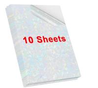 HAOCNC Película laminada en frío autoadhesiva A4, 10 Hojas con Puntos de Estrellas, diseño de Vidrio Roto, Paquete DIY, Tarjeta de Color, Papel Laminado para Fotos(Broken Glass)