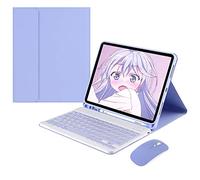HAODEE Para IPad Air 4 10.9 pulgadas caso con soporte para lápiz Bluetooth mouse teclado caso A2072 A2316 A2324 A2325 (color : Q Purple N mouse, tamaño: Pro 10.5 Air 3)