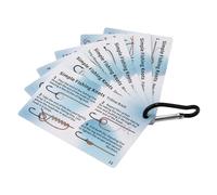 Haodream 1 juego de tarjetas de referencia para hacer nudos de pesca con 12 métodos. Resistente al agua para facilitar su transporte durante el viaje de pesca. Métodos de pesca (idioma español no