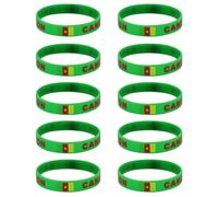 Haodream 10 piezas/paquete: elegantes pulseras de silicona para eventos de fútbol 2026 con colores nacionales brillantes para los amantes de los deportes Pulseras de silicona para cooperación, Eine