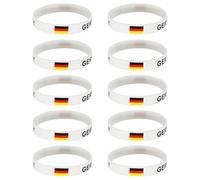Haodream 10 piezas/paquete: elegantes pulseras de silicona para eventos de fútbol 2026 con colores nacionales brillantes para los amantes de los deportes Pulseras de silicona para cooperación, Eine