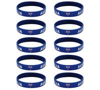Haodream 10 piezas/paquete: elegantes pulseras de silicona para eventos de fútbol 2026 con colores nacionales brillantes para los amantes de los deportes Pulseras de silicona para cooperación, Eine