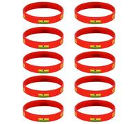 Haodream 10 piezas/paquete: elegantes pulseras de silicona para eventos de fútbol 2026 con colores nacionales brillantes para los amantes de los deportes Pulseras de silicona para cooperación, Eine