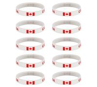 Haodream 10 piezas/paquete: elegantes pulseras de silicona para eventos de fútbol 2026 con colores nacionales brillantes para los amantes de los deportes Pulseras de silicona para cooperación, Eine