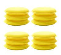 Haodream 12 almohadillas aplicadoras de cera para coche, bolsa redonda | Esponjas aplicadoras de espuma de alta densidad para limpieza de coche, esponjas redondas de microfibra