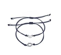 Haodream 2X / Set Par de Pulseras para Pulsera Sol Luna Pulsera Cuerda Trenzada Charm Joyería Decoración Regalo para Pareja Mujeres Hombres T