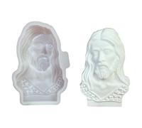 Haodream Busto artístico del Santo Padre, molde de silicona, cemento, yeso, escultura, proyecto de manualidades, accesorios, forma religiosa, busto del santo padre, estatua, molde de yeso