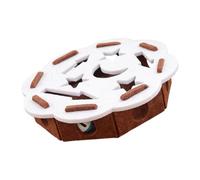 Haodream Caja de enriquecimiento para gatos reforzada, rompecabezas interactivo, estructura resistente a la masticación, incluye 2 campanas, juguete de pelota, casa rascador para gatos