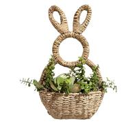 Haodream Cesta de mimbre para colgar en el bolso de la pared, corona de primavera para puertas de casa, decoraciones, pared colgante de mimbre