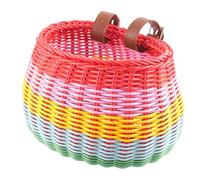 Haodream Cesta impermeable con correa de fijación, bicicleta pequeña para niños, bicicleta para niños, manillar de la rueda delantera, cesta de bicicleta para niños, ajustable