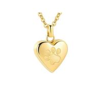 Haodream Elegante collar de acero con forma de corazón con soporte para cenizas, para la pérdida de una mascota, colgante de urna para mascotas