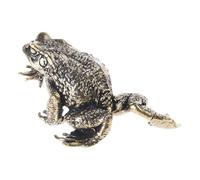 Haodream Elegante estatua de sapo de latón que representa la prosperidad y la riqueza. Figura de ranas antiguas para coleccionistas y amantes de la decoración. Estatua de sapo Fengshuis