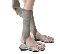 Haodream Estribos delgados Calentadores de pierna de algodón para mujer, ligeros, transpirables, hasta la pantorrilla, calcetines apilados para uso diario y deportes Calentadores de pierna elásticos