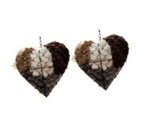 Haodream Hierro en forma de corazón, pájaro hecho a mano, corazón nido, rellenable, para jardín, patio, decoración artística, fibras naturales para anidar aves silvestres, decoración de vida silvestre