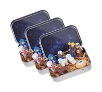 Haodream Juego de regalo de cuentos navideños con figuras, escena de Belén respetuosa con el medio ambiente para el estilo de vida estacional en una lata escena de belén sostenible en una lata