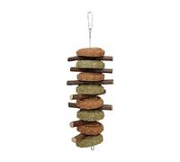 Haodream Juguete masticable para mascotas, pastel de hierba, Multi FL, B | Palillo de bambú para pastel, limpieza de dientes para chinchillas de conejo, ramas de madera, rechinar dientes