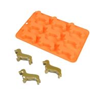 Haodream Molde de silicona para hacer postres con diseño de perro salchicha, 9 cavidades