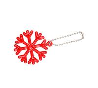 Haodream Reflector de copos de nieve, llavero de doble cara, colgante reflector de seguridad para niños, regalo de fiesta, copos de nieve, etiqueta de advertencia