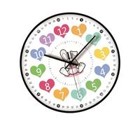 Haodream Reloj De Pared De Dibujos Animados para Niños De 8 Pulgadas Herramienta De Educación Temprana para Enseñar La con Movimiento Silencioso para Uso Doméstico Gestión del