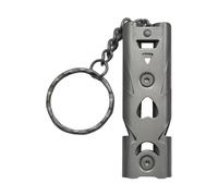 Haodream Ruido de seguridad fuerte para exploración salvaje, emergencias, rescate, diseño portátil, adecuado para mochilas, llaveros, acero inoxidable, sonido de crisis