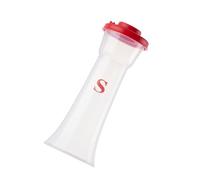 Haodream Salero y pimentero de plástico con forma de reloj de arena, vidrio a prueba de fugas para cocinar y condimentar cómodamente, tarro de especias resistente a la humedad