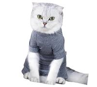 Haodream Traje de poliéster después de procedimientos quirúrgicos para gatos hembras, diseño de cuatro patas, uso seguro, ropa transpirable para mascotas, ropa de correo