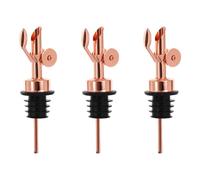 Haodream Vertedor automático de vino de acero inoxidable, 3 unidades, a prueba de fugas, dispensador de aceite con tapa de cierre automático para cocinas domésticas, dispensador de aceite a prueba de