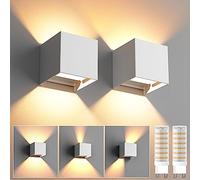 HaoDrisk 2 Aplique Pared Interior, Ajustable Ángulo de haz, LED G9 Reemplazable, 3000K Blanco Cálido 9W, Aluminio IP65 Impermeable