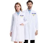 haoduanduan Abrigo de laboratorio científico personalizado con nombre bordado personalizado y diseño de bordado de método científico para hombres y mujeres, Manga larga (abotonada), XL(150-171LB)